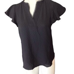 Pretty Garden Chic Black Women's Tunic Top NWT size small